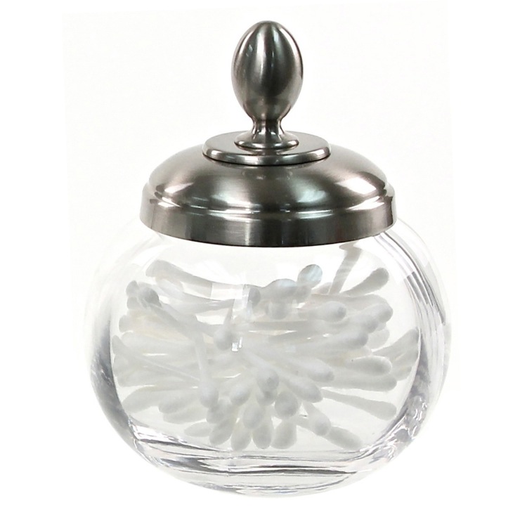 Windisch 88476-SNI Round Clear Crystal Cotton Pad Jar